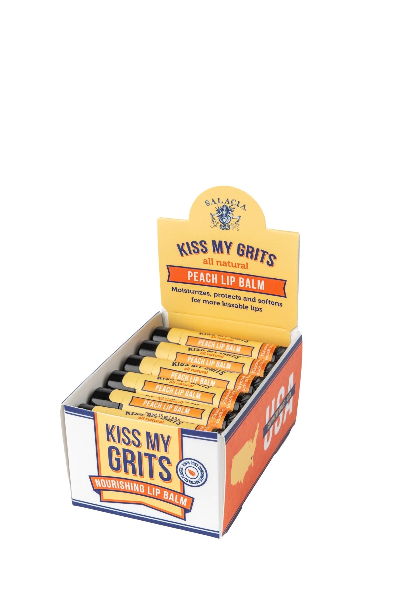 Kiss My Grits Georgia Peach Lip Balm | HANDMADE | MADE IN US - Lalka Beauty Co.