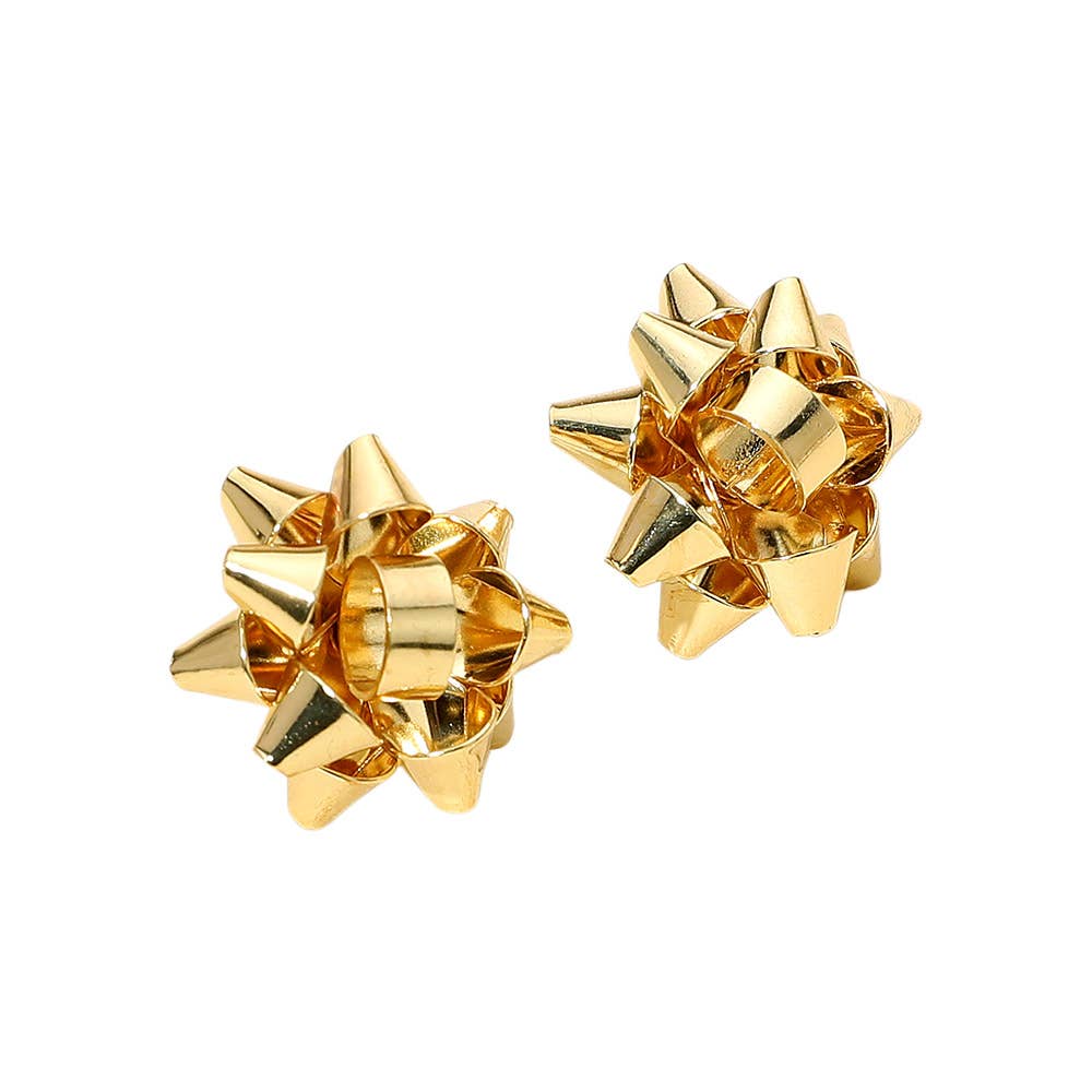 Large Holiday Bow Stud Earrings - Lalka Beauty Co.