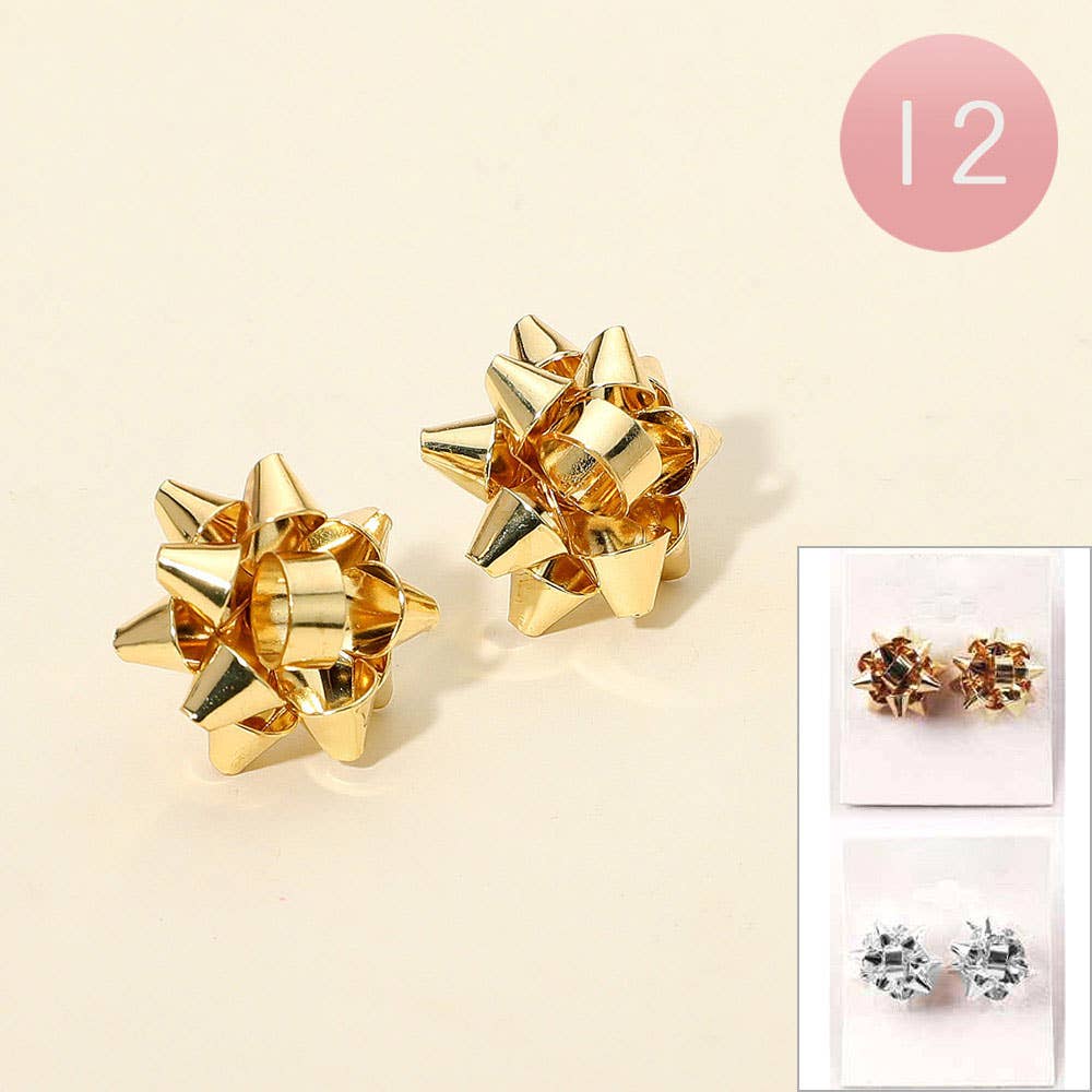 Large Holiday Bow Stud Earrings - Lalka Beauty Co.