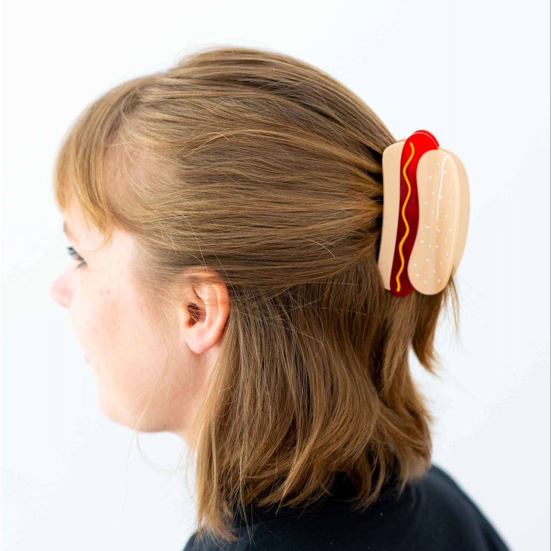 Large Hot Dog Hair Claw Clip - Lalka Beauty Co.