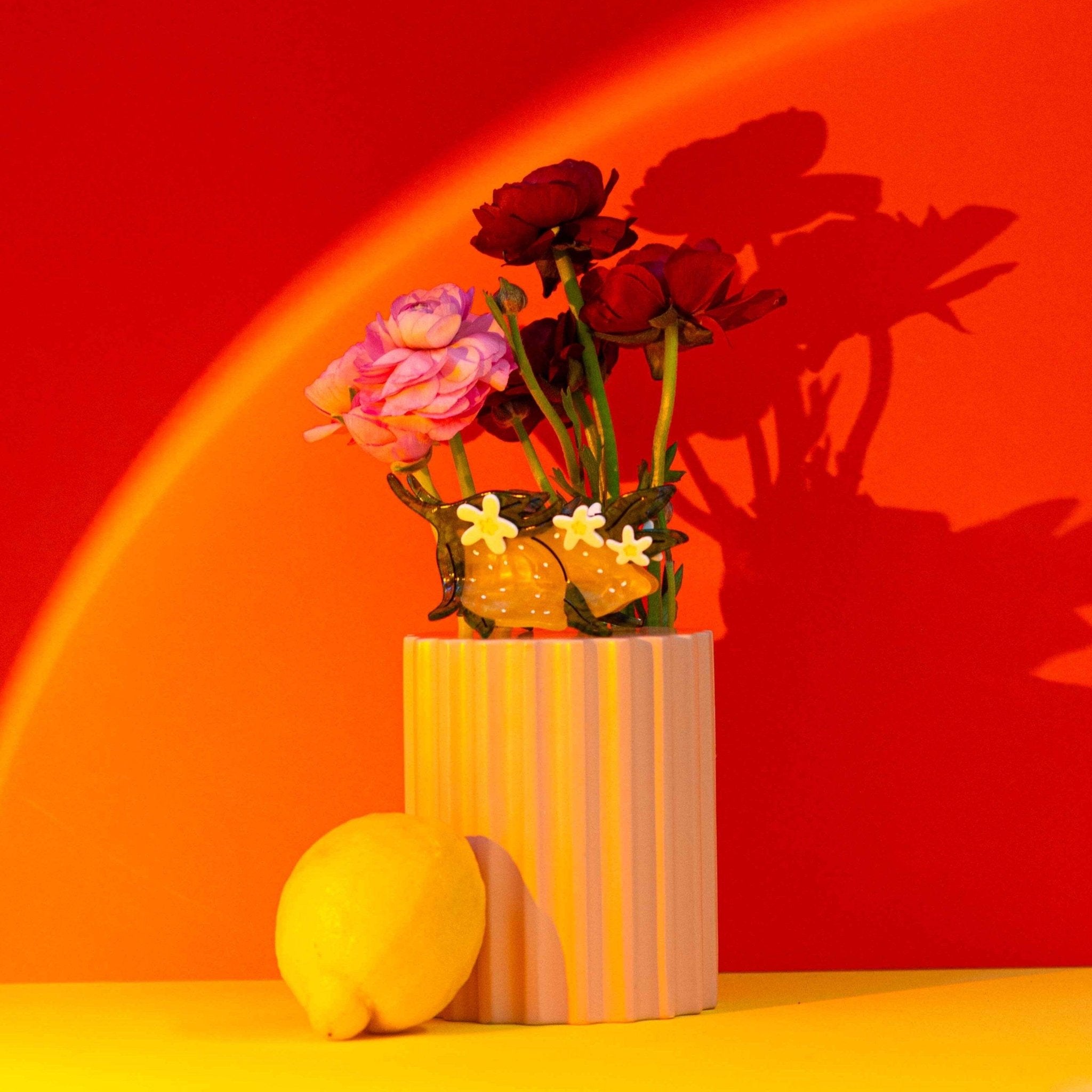 Large Lemon and Flowers Hair Claw Clip - Lalka Beauty Co.
