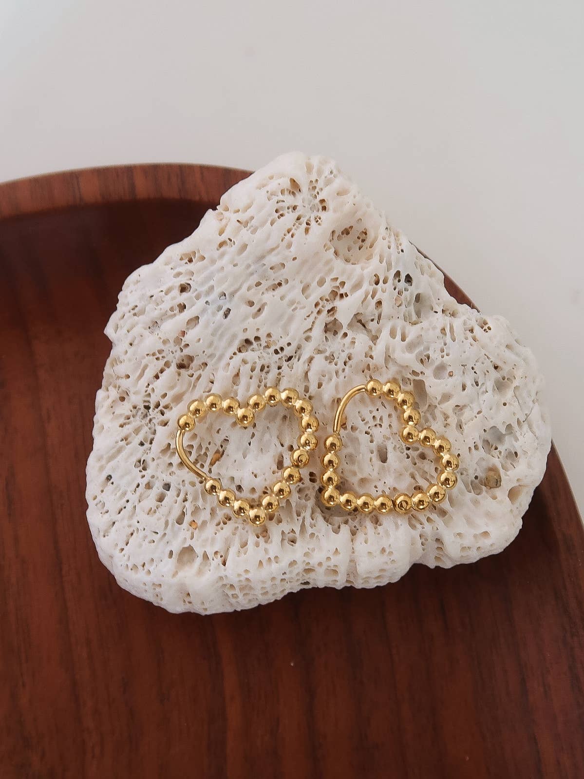 Maxine 18K Gold Non - Tarnish Petite Heart hoop earrings - Lalka Beauty Co.