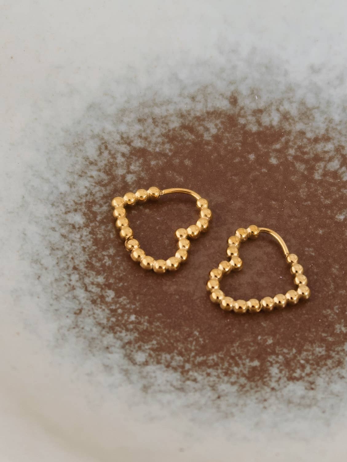 Maxine 18K Gold Non - Tarnish Petite Heart hoop earrings - Lalka Beauty Co.