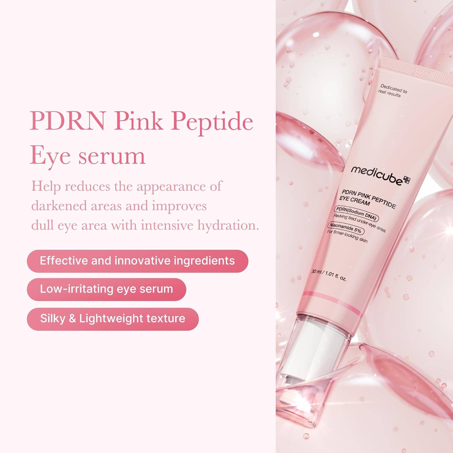 MEDICUBE Salmon DNA PDRN Pink Peptide Eye Serum 1.01fl.oz - Lalka Beauty Co.