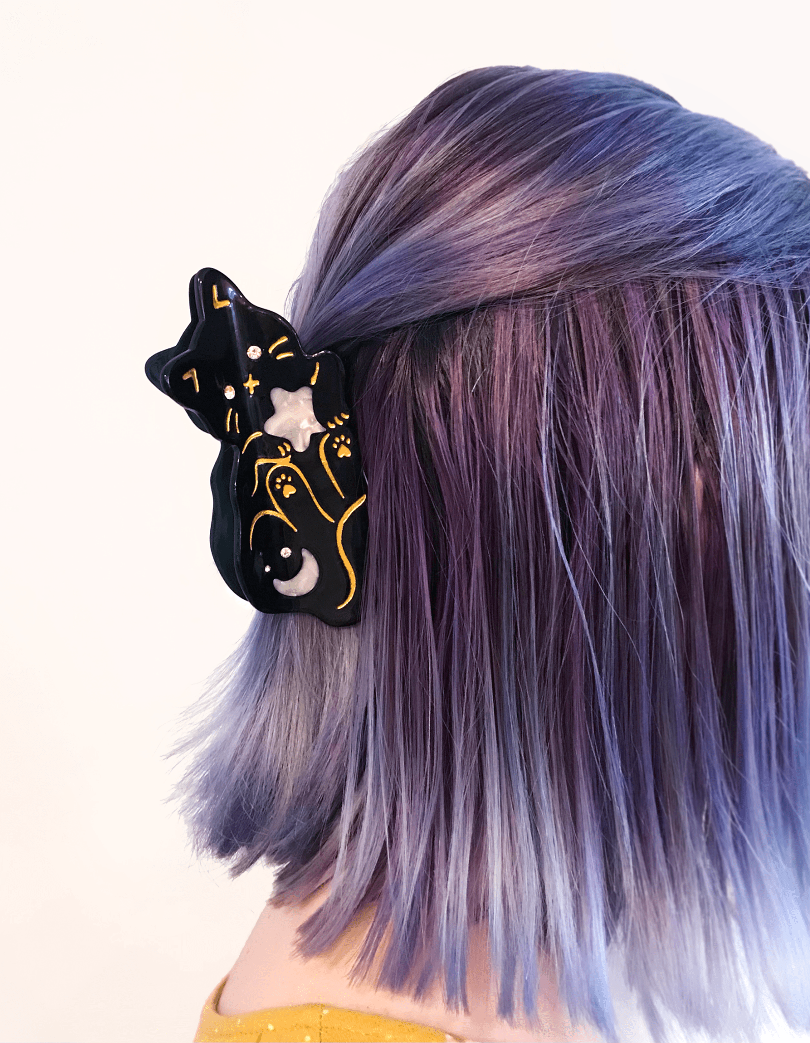 Midnight Sky Kitty Hair Claw Clip - Lalka Beauty Co.