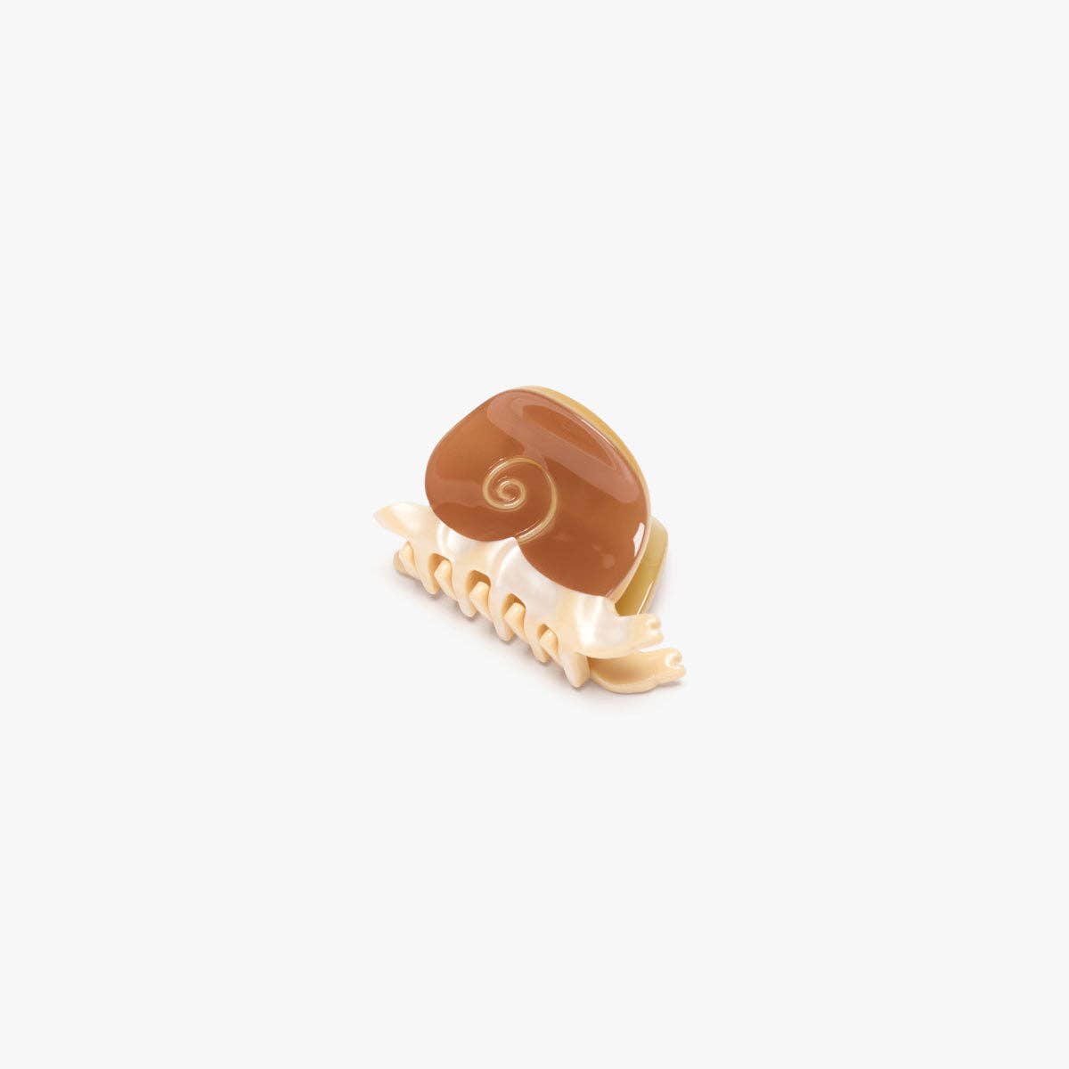 Mini Snail Hair Claw Clip Accessory Brown Earth Acetate - Lalka Beauty Co.
