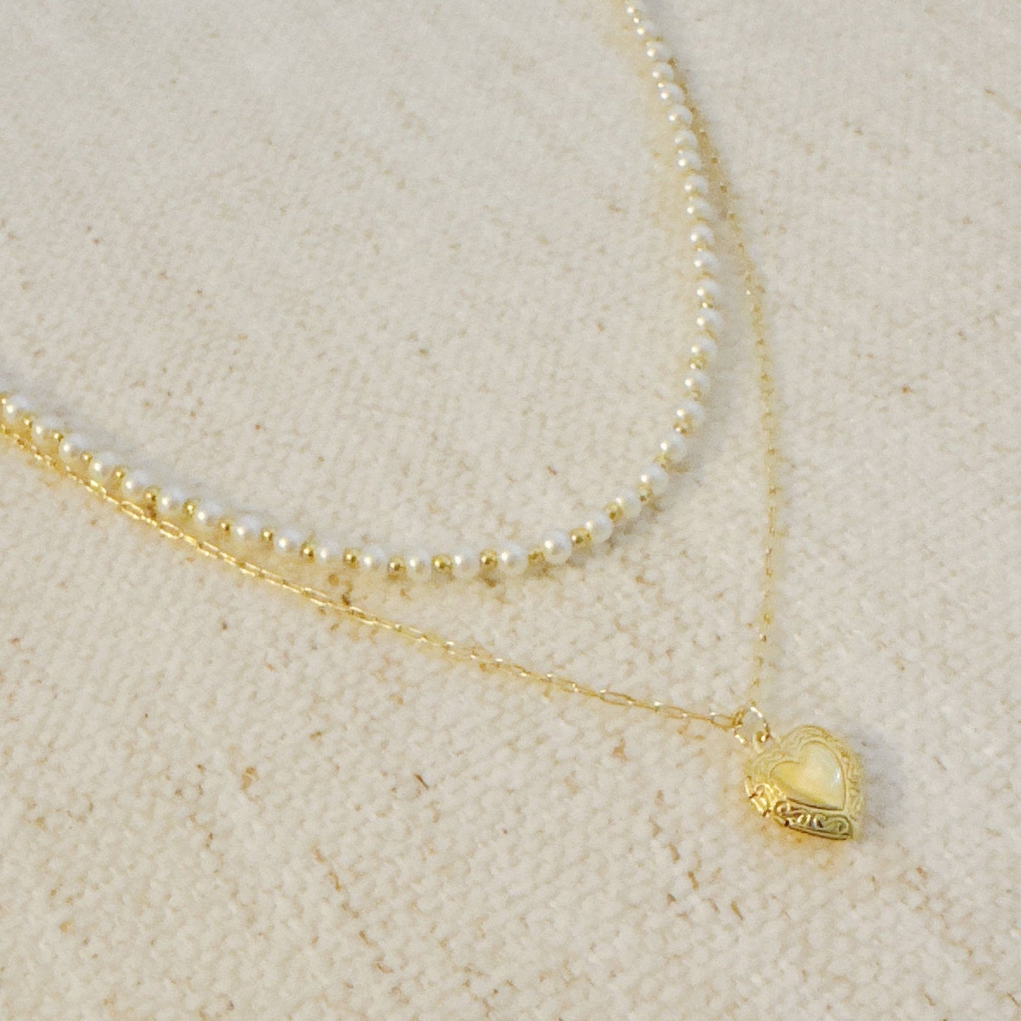 “Pippa” Pearls And Heart Locket Layered Necklace - Lalka Beauty Co.