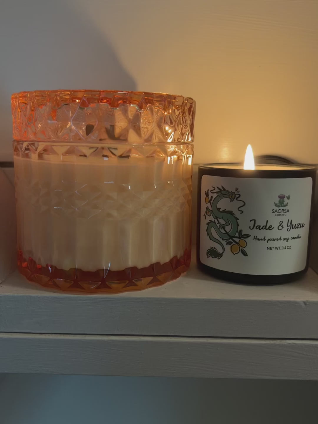 Saorsa Candles Jade and Yuzu hand poured soy candle