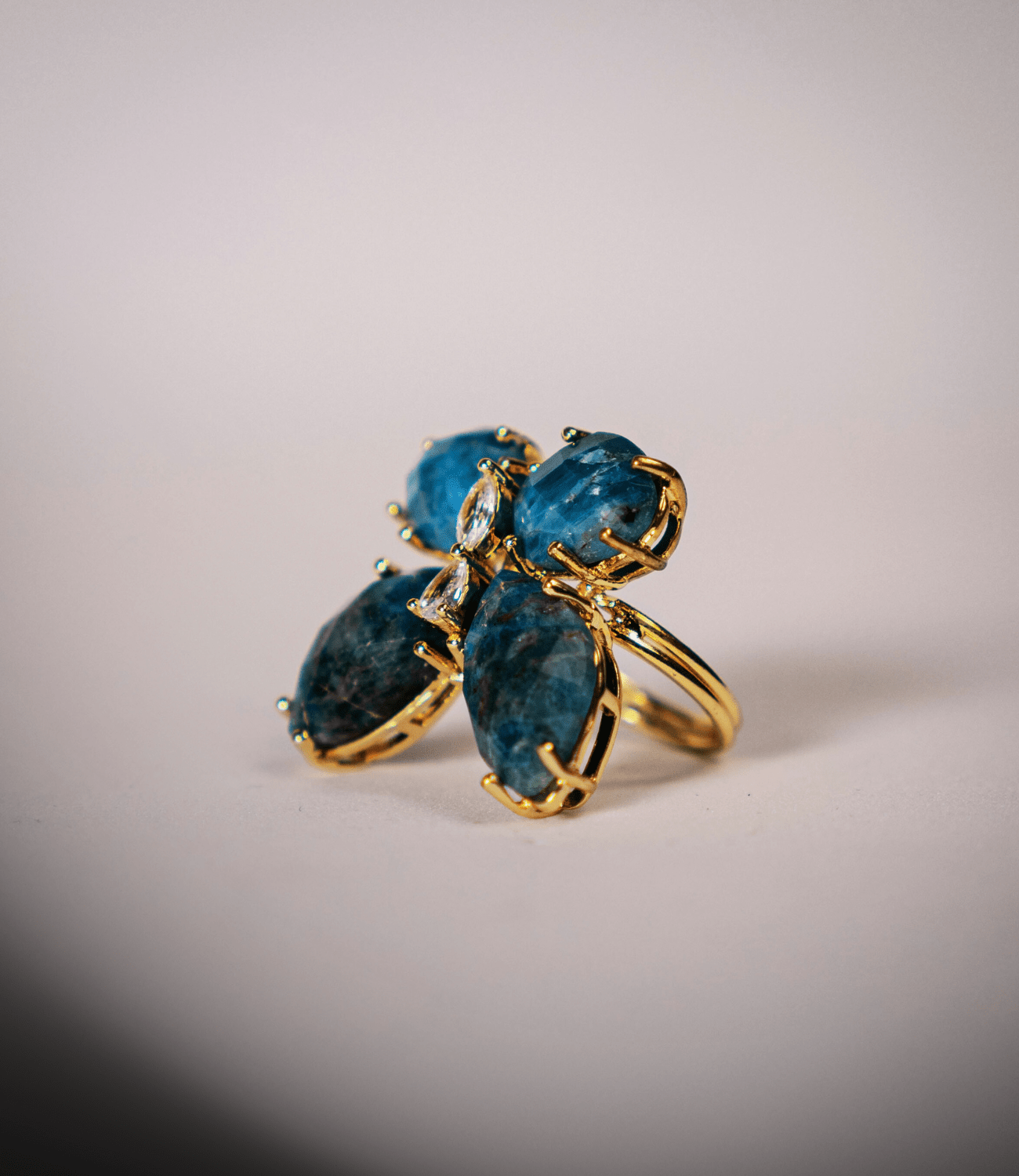 Real Stones Butterfly Ring – Adjustable Design and Gold Plating - Lalka Beauty Co.