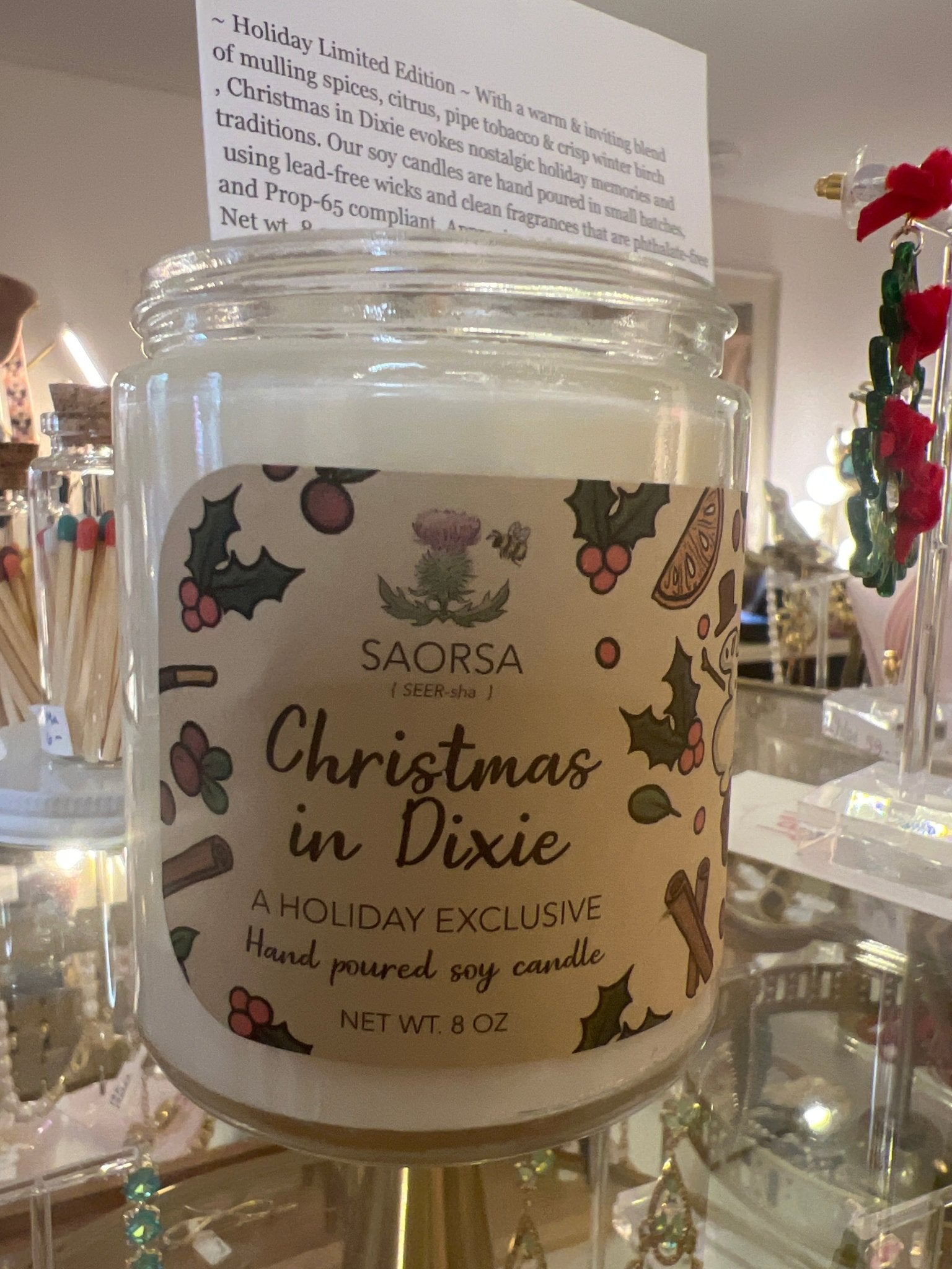 Saorsa candle Christmas in Dixie - Lalka Beauty Co.