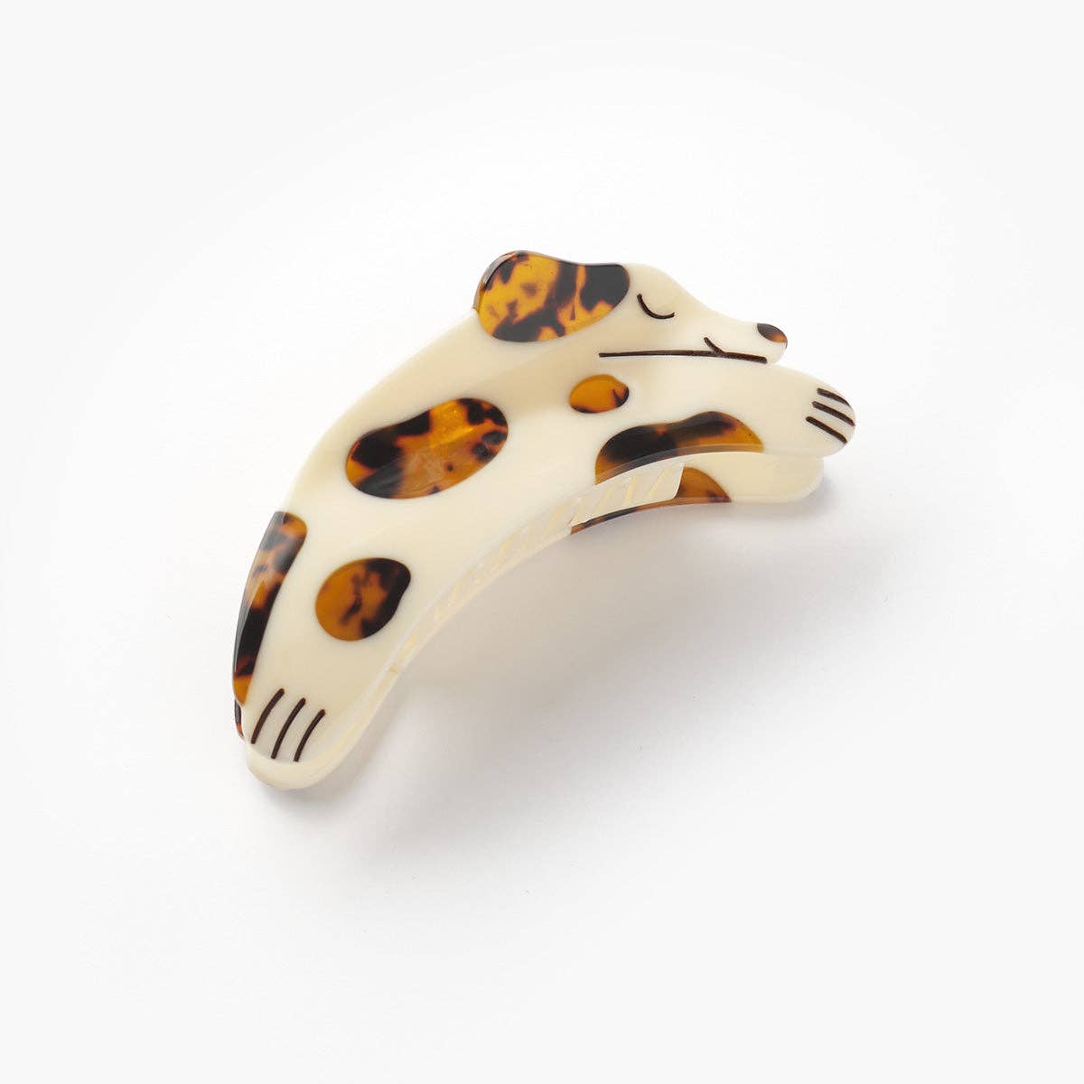 Tortie Puppy Dog Hair Claw in Cream and Tortoise Acetate - Lalka Beauty Co.