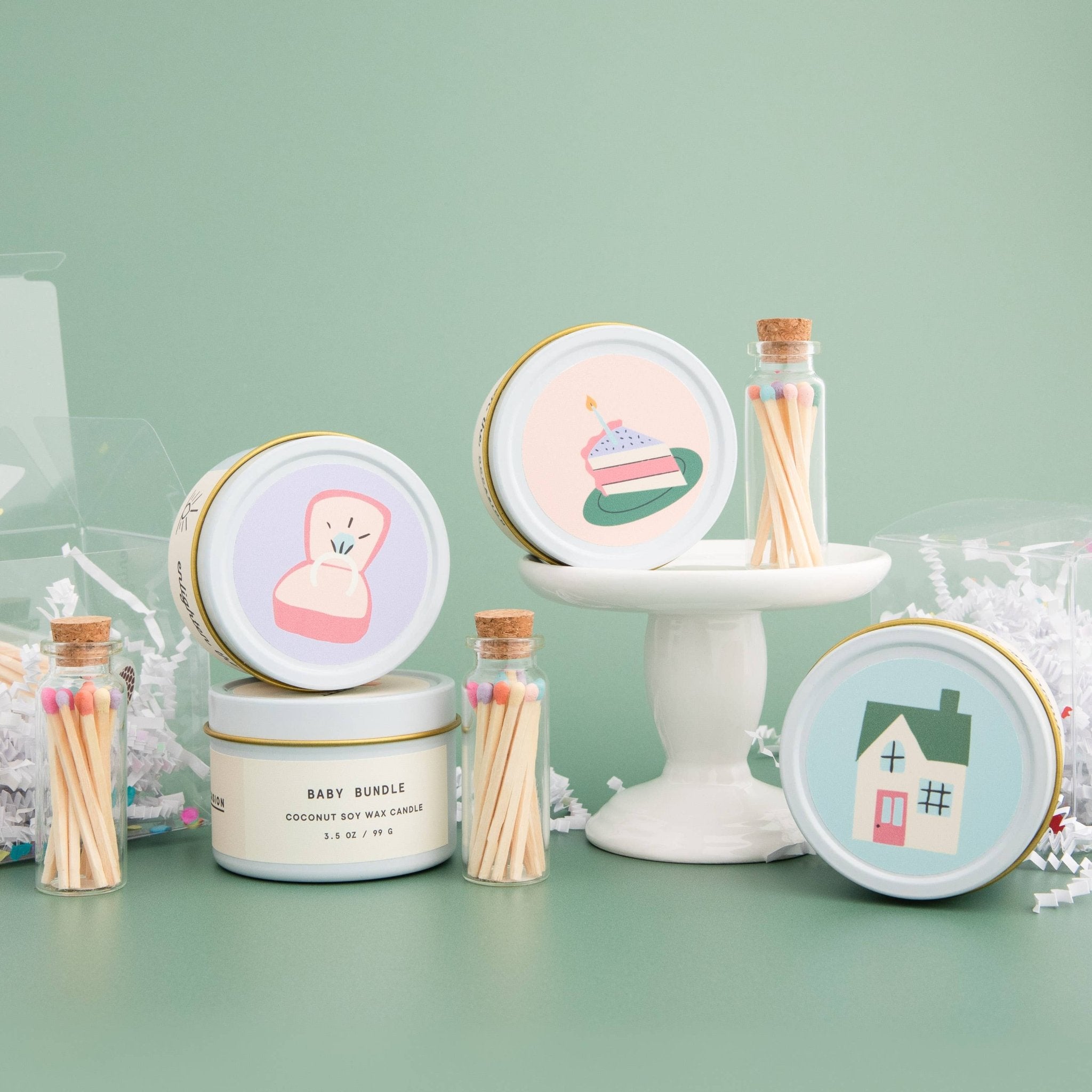 Wedding Cake Scented Candle and Matches Set - Lalka Beauty Co.