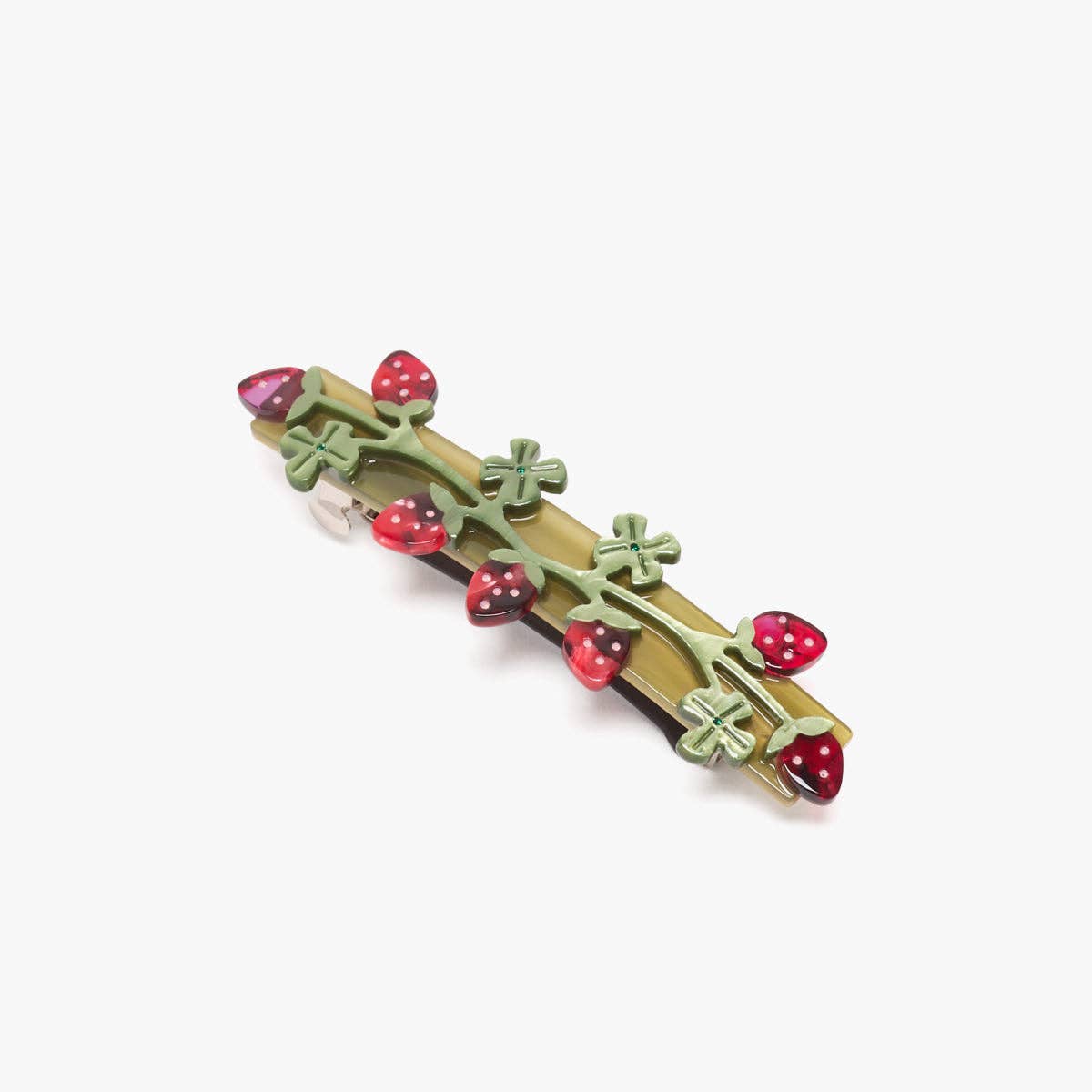 Wild Strawberry French Barrette Acetate Hair Clip Accessory - Lalka Beauty Co.