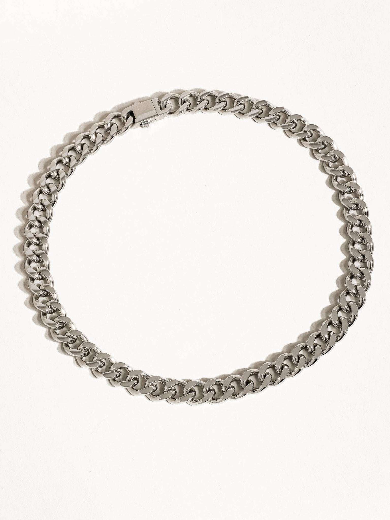 Will Non - Tarnish Classic Bold Cuban Chain Necklace: Silver - Lalka Beauty Co.
