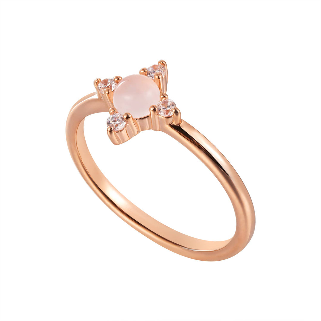 Pink Quartz gold ring