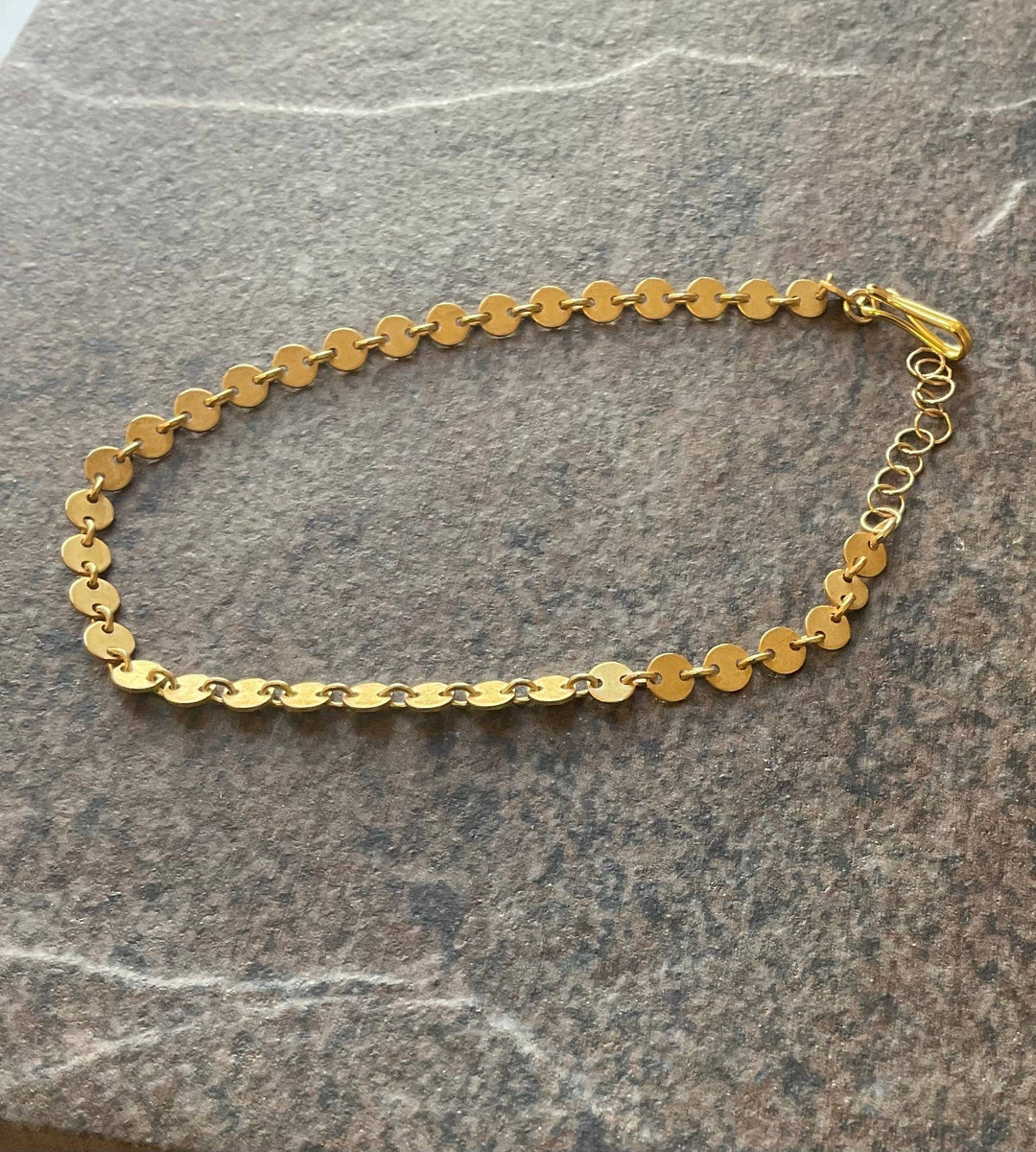 24k Gold Vermeil dainty disc bracelet