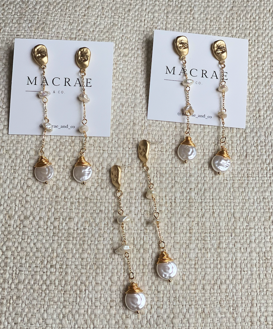 Pearl Drop Earrings Macrae & Co